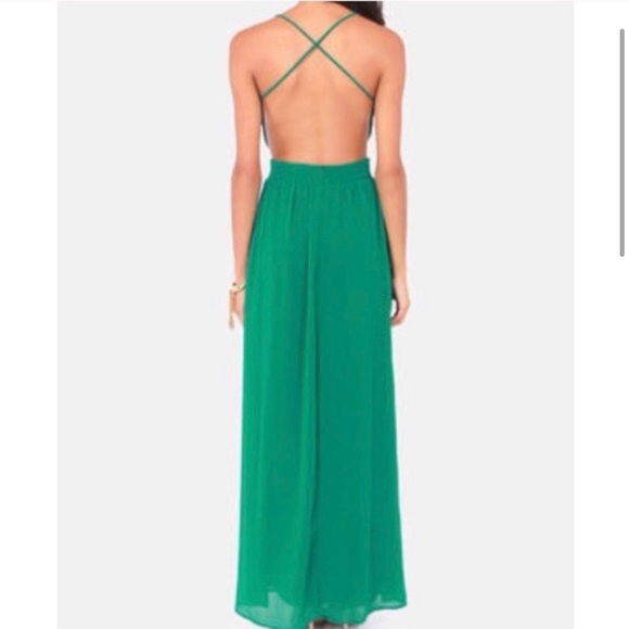 Open back straps emerald dress - Picture 3 of 4